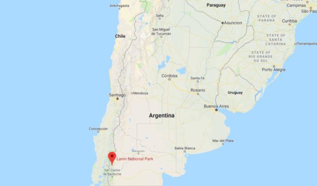 Where is Lanin National Park located on map of Argentina