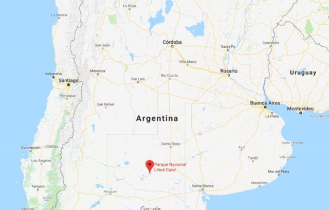 Where is Lihué Calel National Park located on map of Argentina
