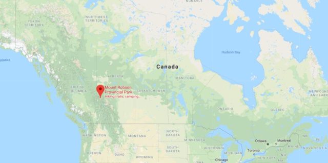 Where is Mount Robson Provincial Park located on map of Canada