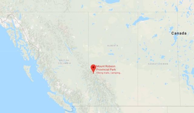 Where is Mount Robson Provincial Park located on map of West Canada