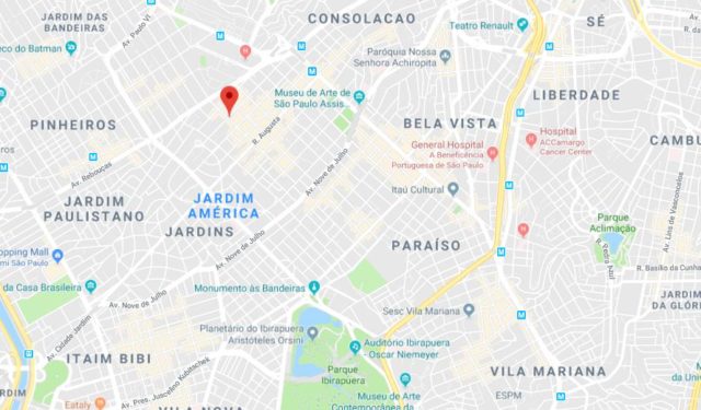 Where is Oscar Freire Street located on map of São Paulo
