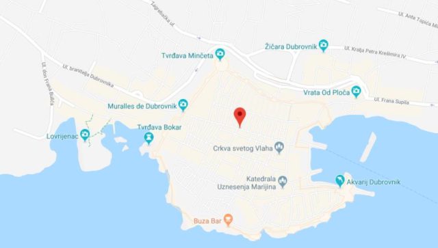 Where is Placa located on map of Dubrovnik