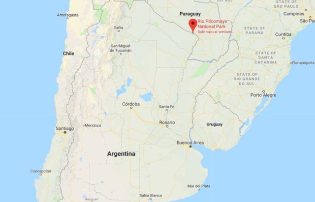 Where is Rio Pilcomayo National Park located on map of Argentina