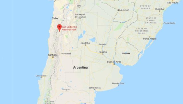 Where is San Guillermo National Park located on map of Argentina