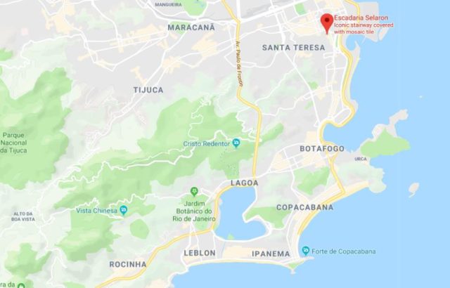 Where is Selaron located on map of Rio de Janeiro
