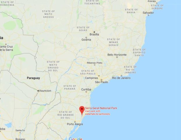 Where is Serra Geral National Park located on map of Brazil
