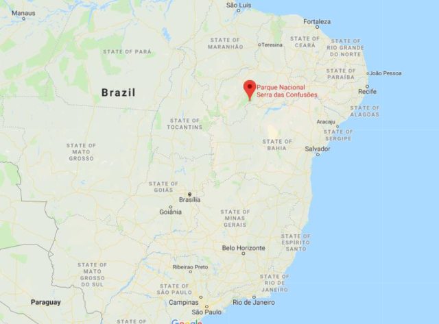 Where is Serra das Confusões National Park located on map of Brazil