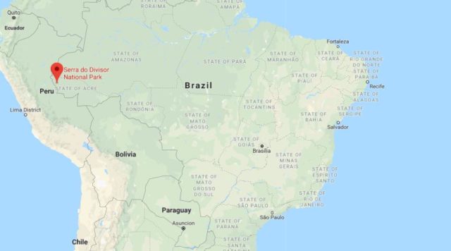 Where is Serra do Divisor located on map of Brazil