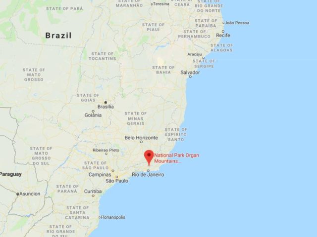 Where is Serra dos Orgãos National Park located on map of Brazil