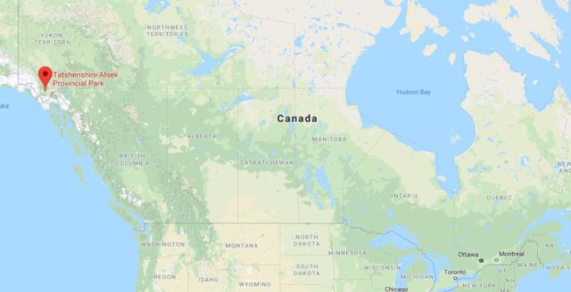 Where is Tatshenshini Alsek Provincial Park located on map of Canada