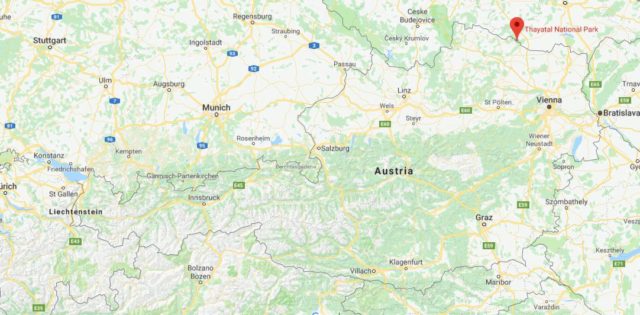 Where is Thayatal National Park located on map of Austria