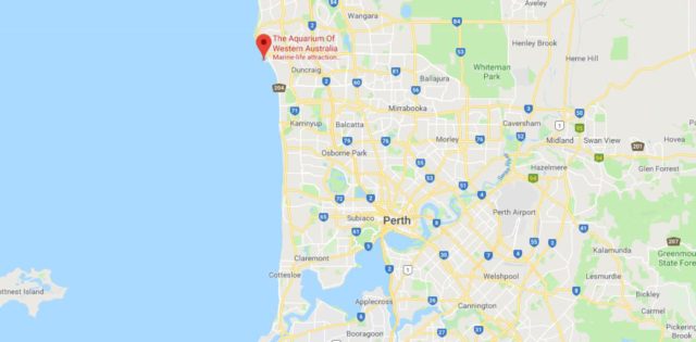 Where is The Aquarium of Western Australia located on map of Perth