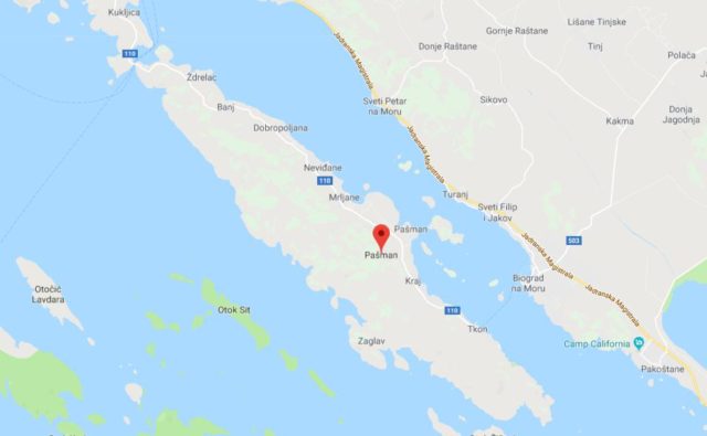 Map of Pasman Island Croatia