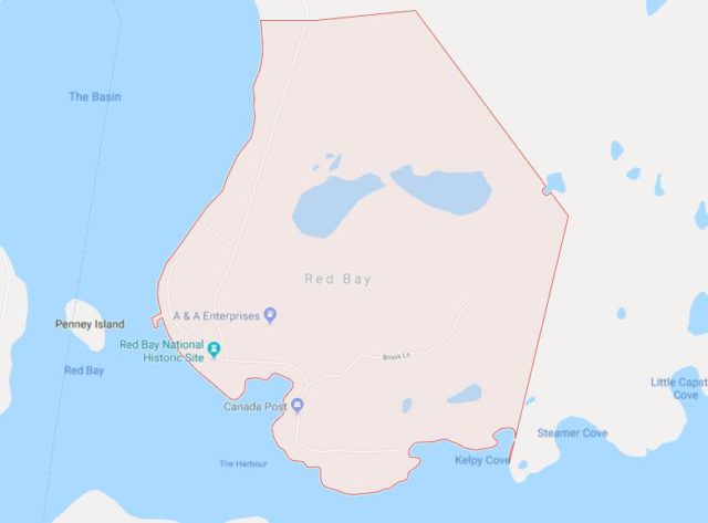 Map of Red Bay Canada