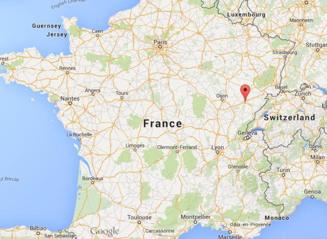 Where is Besançon located on map France