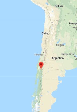 Where is Caburgua Lake located on map of Chile