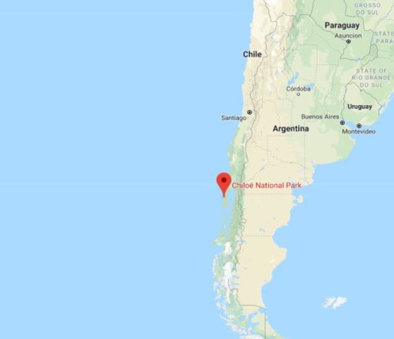 Where is Chiloé National Park located on map of Chile