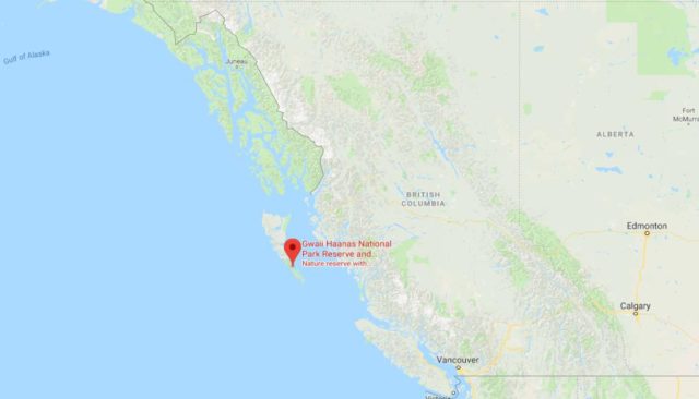 Where is Gwaii Haanas National Park located on map of British Columbia