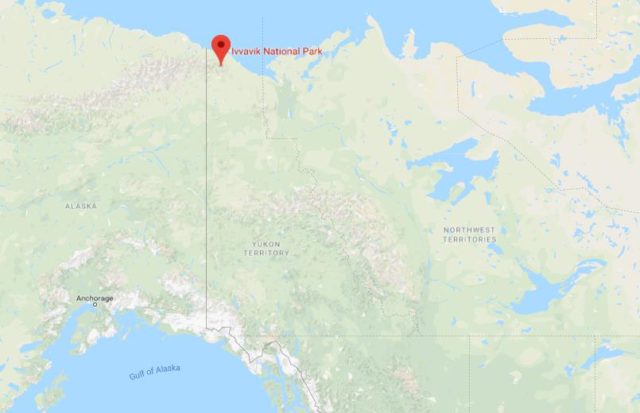 Where is Ivvavik National Park located on map of Yukon Territory