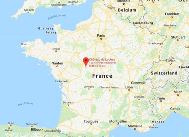 Where is Loches Castle located on map of France