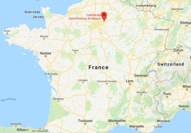 Where is Meaux located on map of France