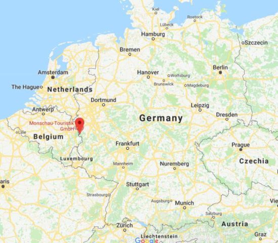 Where is Monschau located on map of Germany