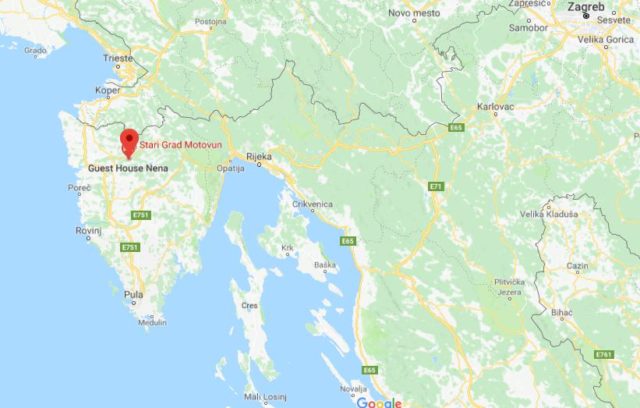 Where is Motovun located on map of Northwest of Croatia