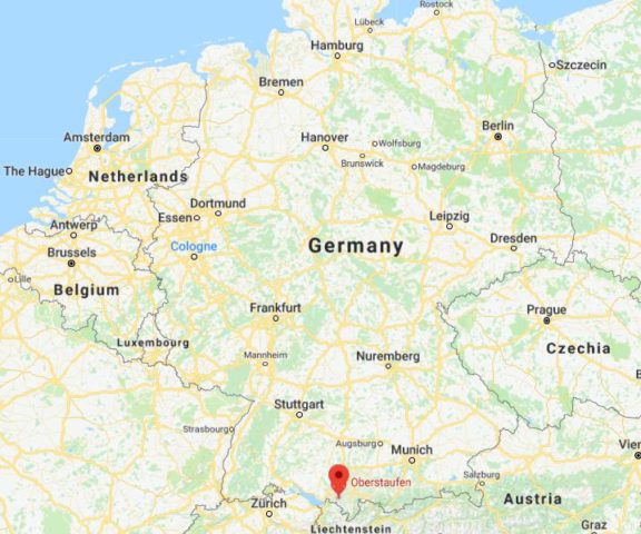 Where is Oberstaufen located on map of Germany