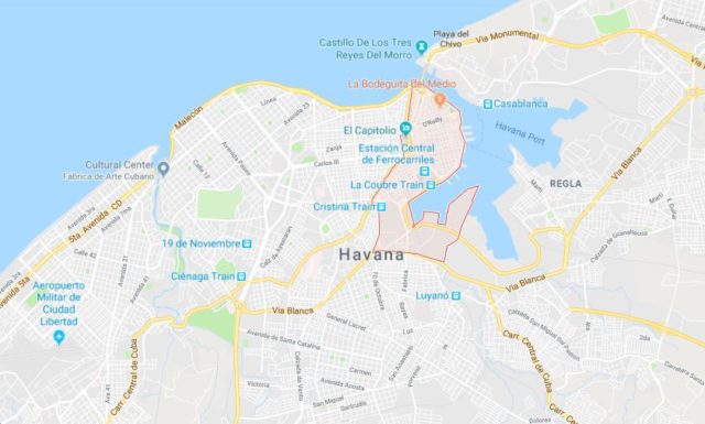 Where is Old Havana located on map