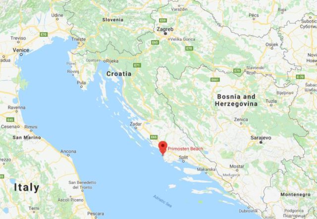 Where is Primosten located on map of Croatia