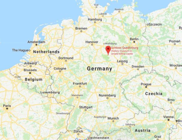 Where is Quedlinburg located on map of Germany