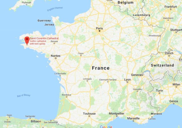 Where is Quimper located on map of France