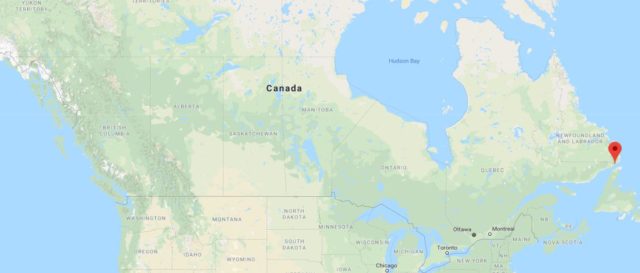 Where is Red Bay located on map of Canada