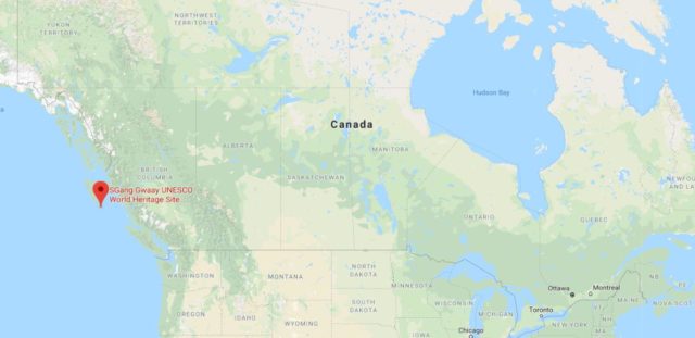 Where is SGang Gwaay located on map of Canada