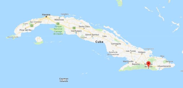 Where is Santiago located on map of Cuba
