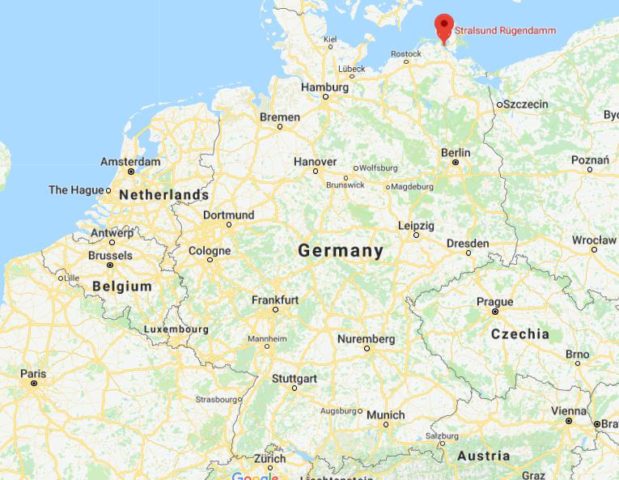 Where is Stralsund located on map of Germany