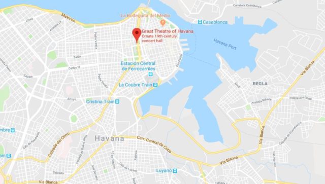 Where is The Great Theatre located on map of Havana