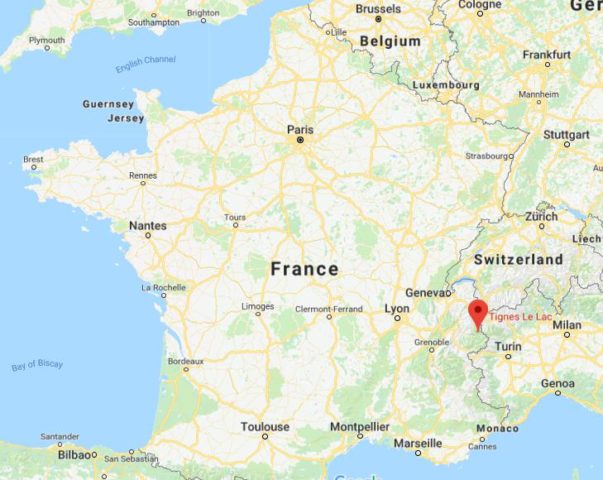 Where is Tignes located on map of France