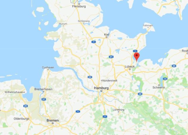 Where is Travemunde located on map of North of Germany