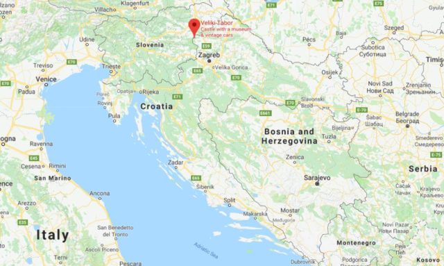 Where is Veliki Tabor Castle located on map of Croatia