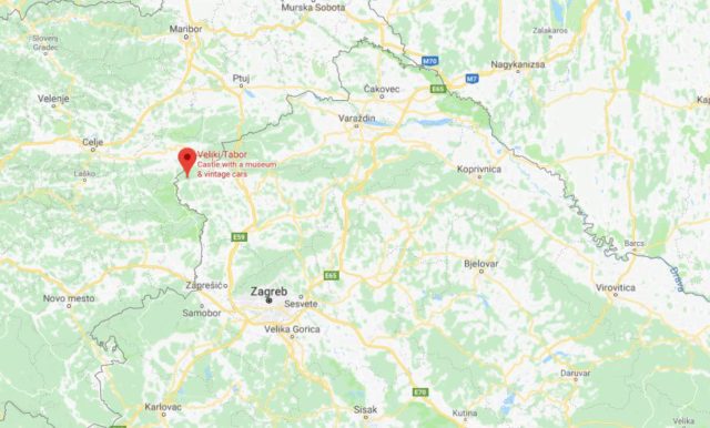 Where is Veliki Tabor Castle located on map of North of Croatia