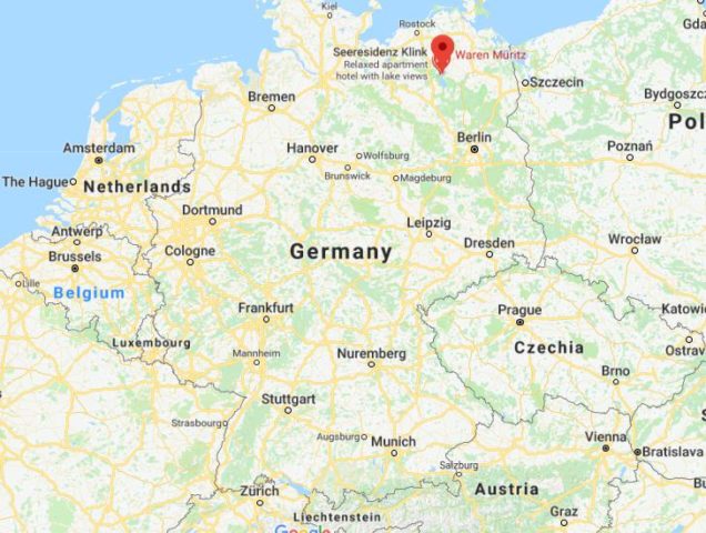 Where is Waren located on map of Germany