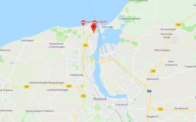 Where is Warnemunde located on map of Rostock