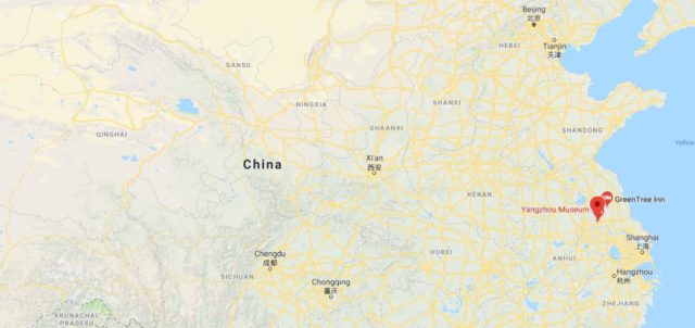 Where is Yangzhou located on map of China