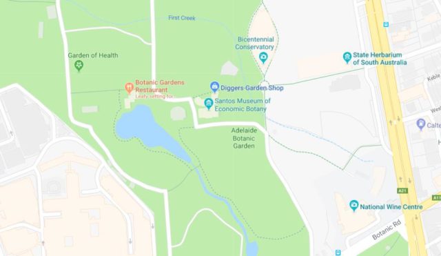 Map of Adelaide Botanic Garden