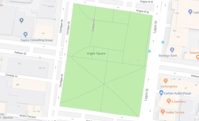 Map of Argyle Square Melbourne