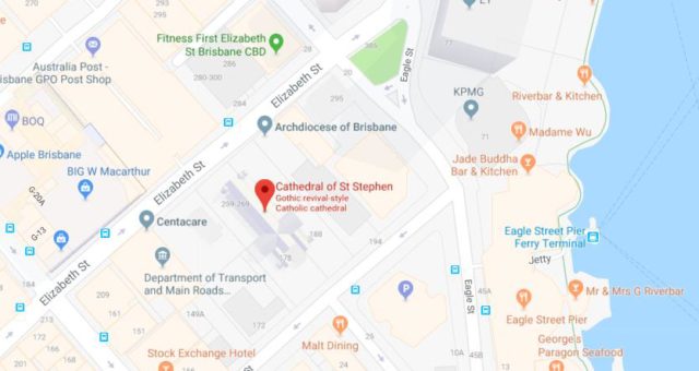 Map of Brisbane Cathedral of St Stephen