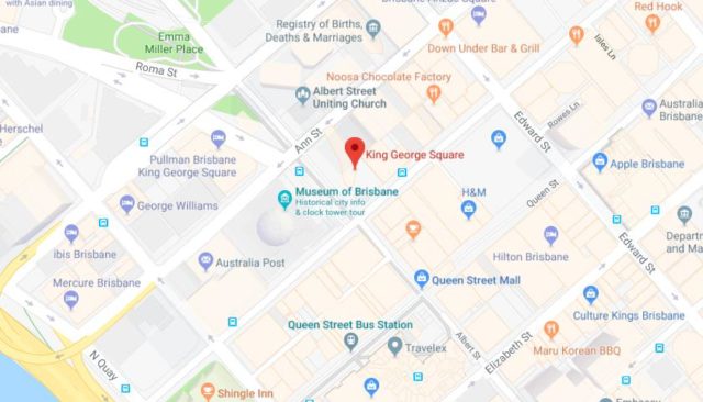 Map of Brisbane King George Square