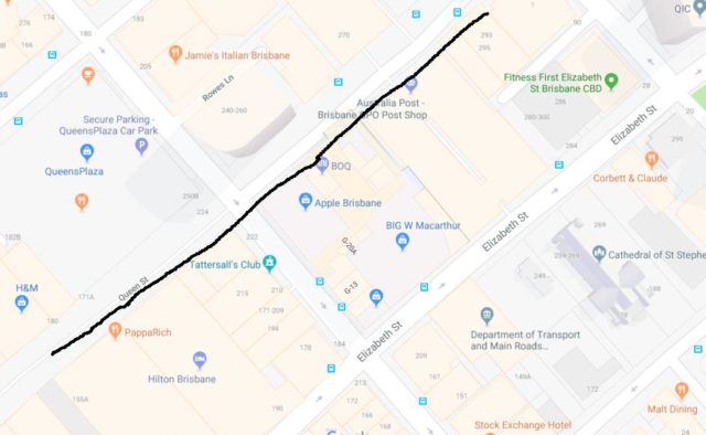 Map of Brisbane Queen Street