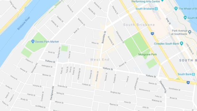 Map of Brisbane West End